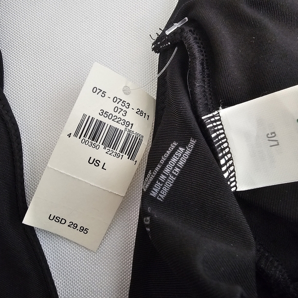 NWT Aerie Banded Wide Strap Scoop Bikini Swim Top Black Size Large - Picture 10 of 11